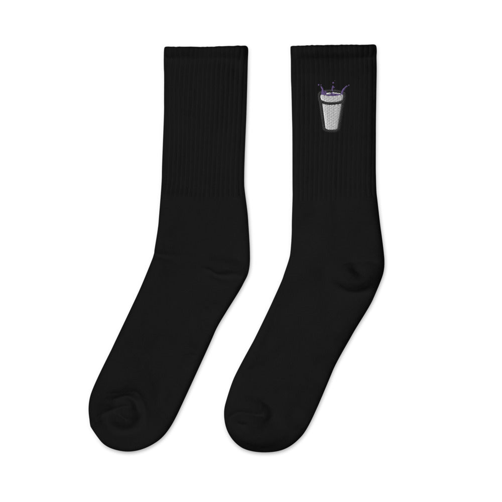 Embroidered Double Cup Splash socks