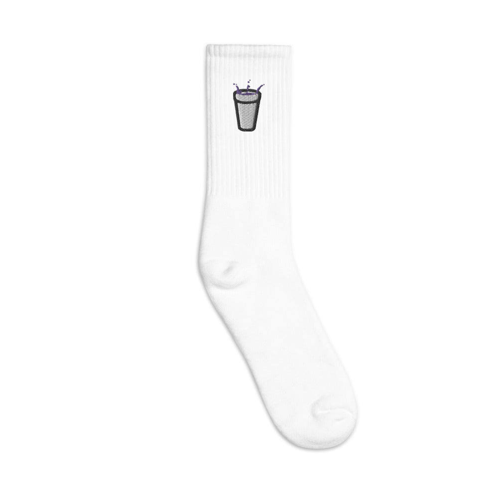 Embroidered Double Cup Splash socks